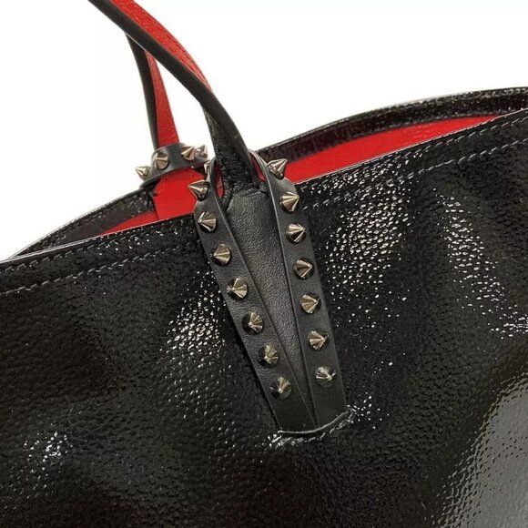 Auth CHRISTIAN LOUBOUTIN Cabata Small - Black Red Patent Leather Leather - Picture 6 of 15